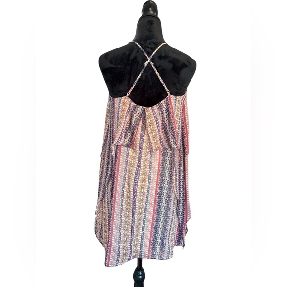 BCBGMAXAZRIA Boho Striped Criss Cross Maxi Dress Flowy Summer Festival Size S - Picture 5 of 10